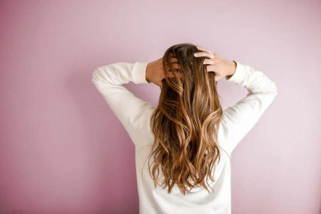 a woman's long healthy hair